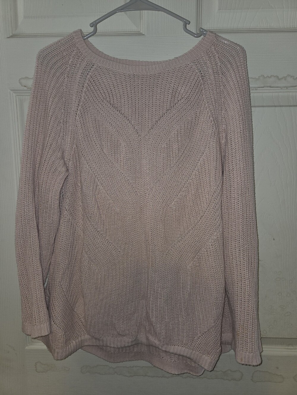 Christopher & Banks Pink Cable Knit Scoop Neck Sweater Size M